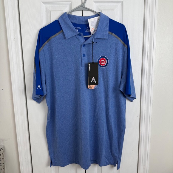 Antigua Other - Antigua Chicago Cubs‎ Polo L Blue MLB Performance Gameday Sporty Athleisure